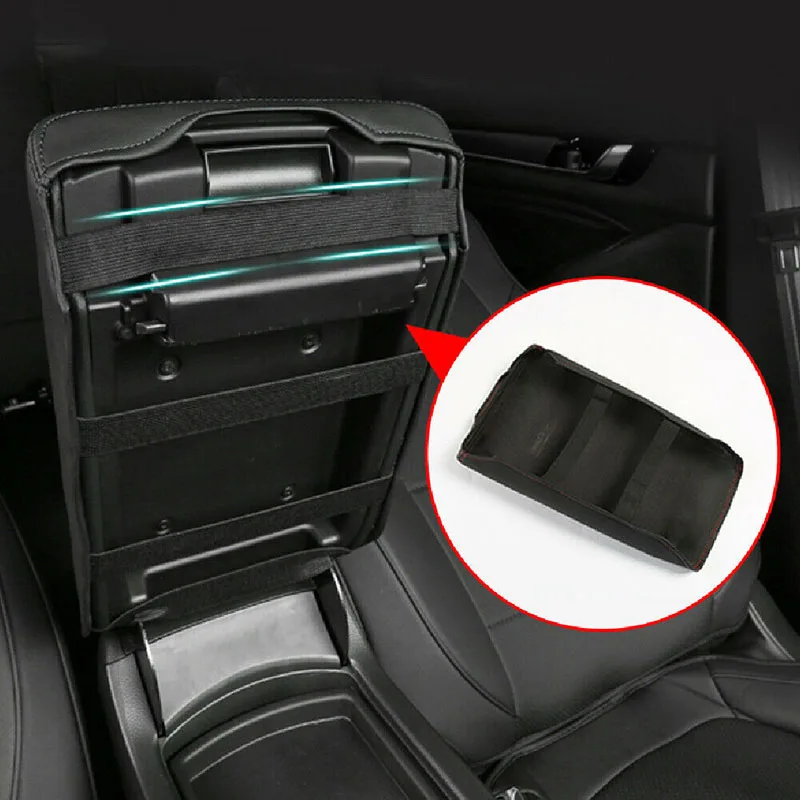 Leather Car Door Panels Central Armrest Console Cover Skin For Honda Civic 2012 2013 2014 2015 Black Dust-Proof Protector