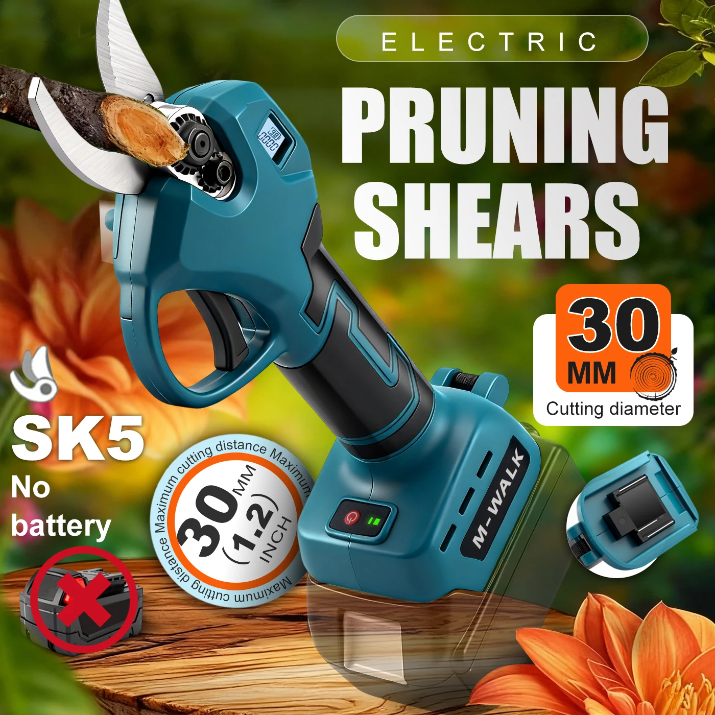 Cordless Electric Pruning Shears 30Mm - Forbici da potatura elettriche senza spazzole