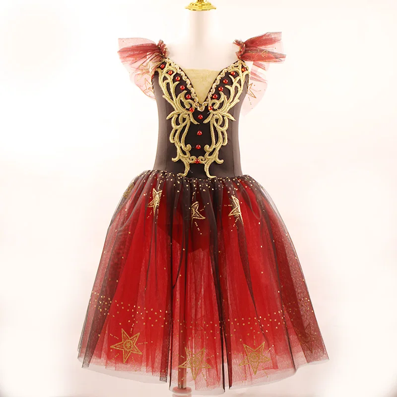 Rot Giselle Ballett Tanz Ballerina Tutu Kleid Für Mädchen Frauen Bühne Leistung Kostüm Lange Ballett Tanzen Kleider