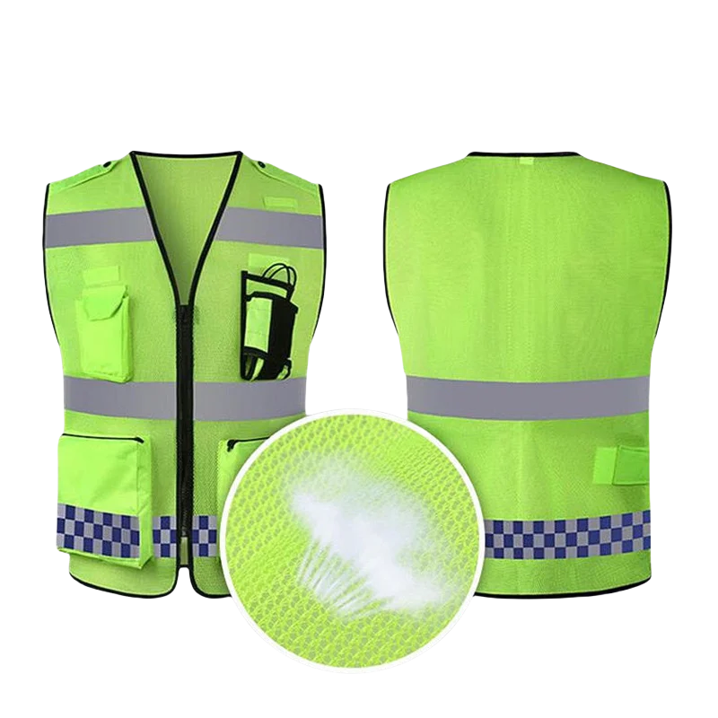 Mesh Safety Reflective Vests Visibility Breathable Zippered Pockets Comfortable for Enhanced Safety Suitable for Men And Women