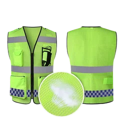 Mesh Safety Reflective Vests Visibility Breathable Zippered Pockets Comfortable for Enhanced Safety Suitable for Men And Women