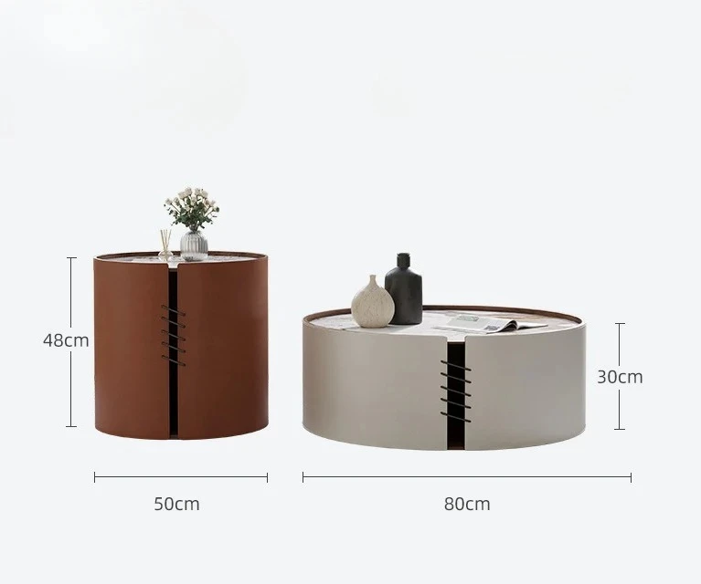

Modern saddle skin rock slab coffee table combination Italian small apartment living room simple coffee table دميه للجماع