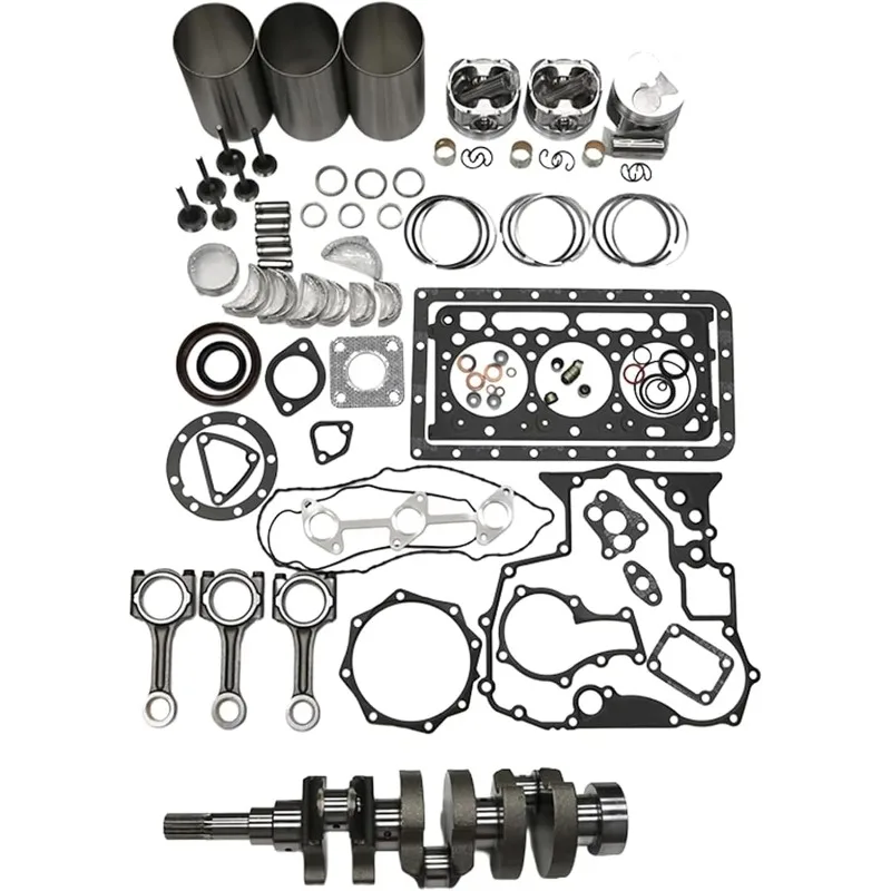 

D902 Overhaul Rebuild Kit and 3PCS Connecting Rod with Crankshaft Compatible for Kubota BX2230D BX24 BX25 RTV900G Replacement