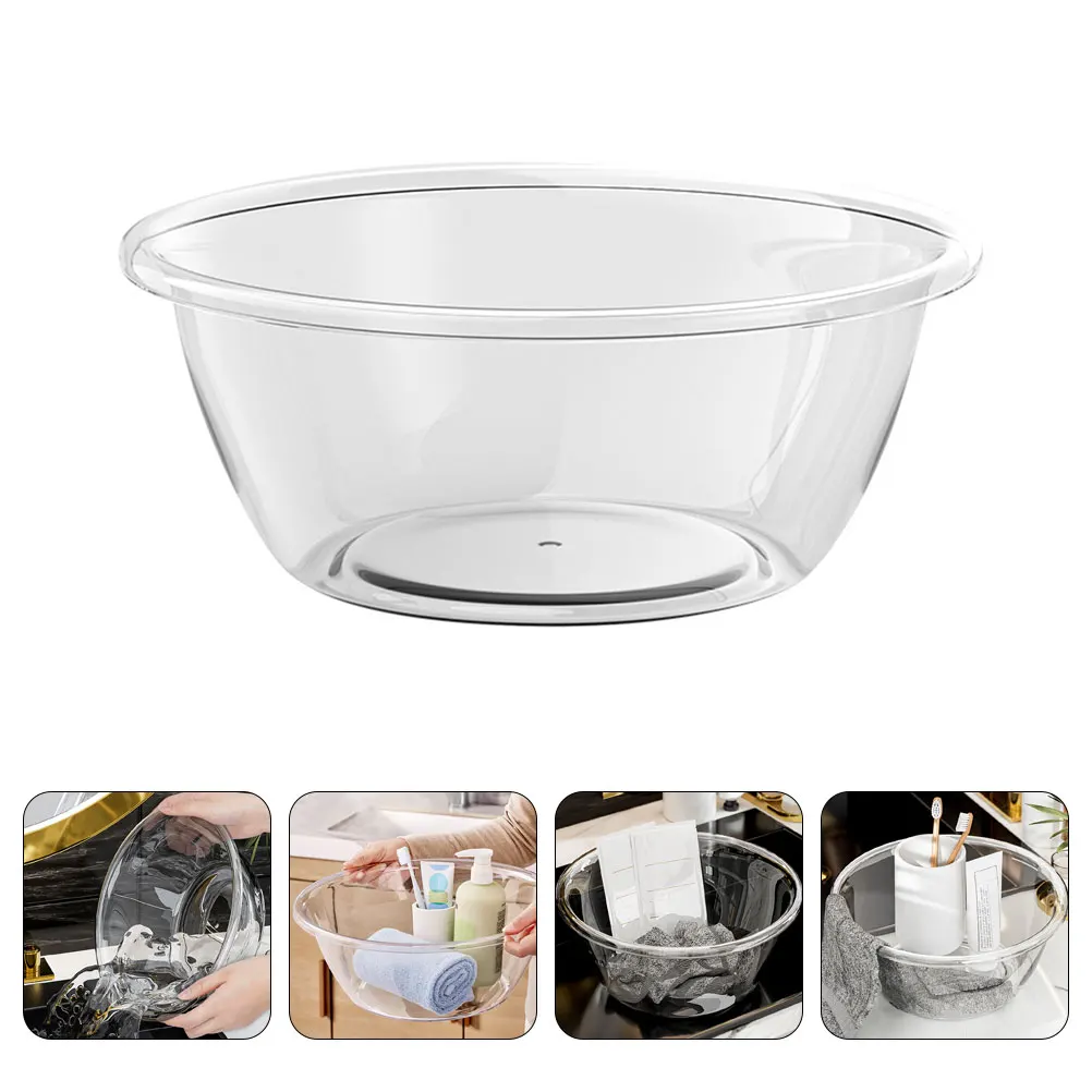 

Transparent Plastic Wash Basin Medium Size Thick Deep Home Use Baby Face Laundry Foot Bath Tub Salon Washbasin Bathroom Decor