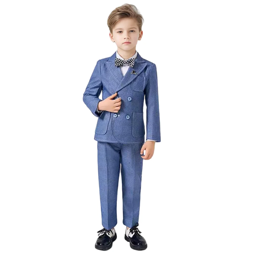 

Children's Formal High-end Suit Set Boy Host Piano Performance Photography Birthday Costume Kids Blazer Vest Pants Bowtie Outfit