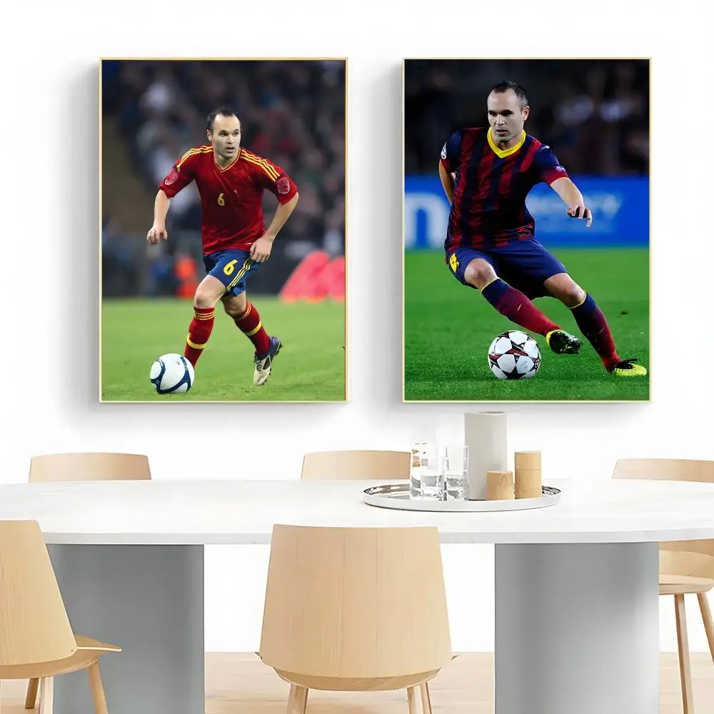 legendary footballer A-Andres Iniesta Poster Wall Art Print Decorative Mural Home Decor Gift Unframed
