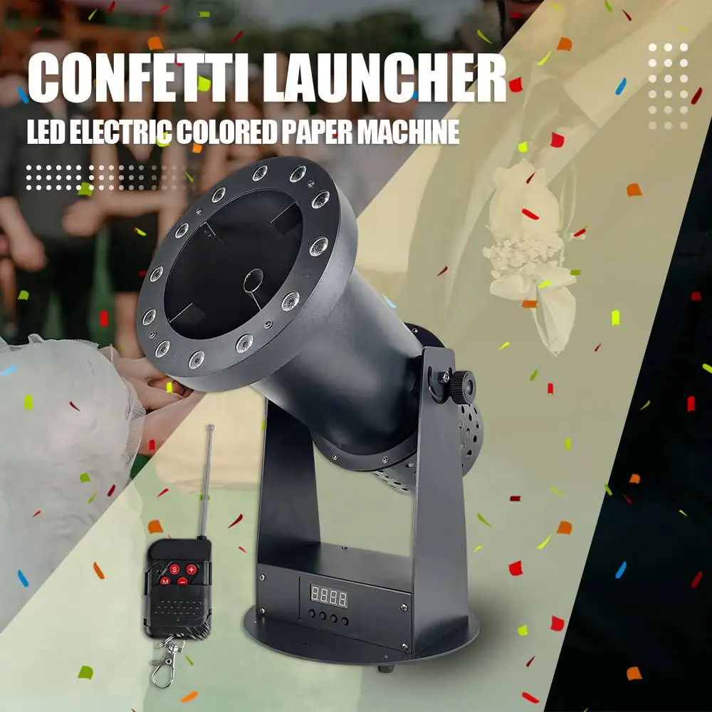 

LED Electric Colored Paper Machine Professional Special Stage Effects Confetti Cannon For Dj Disco Home Party Nightclub