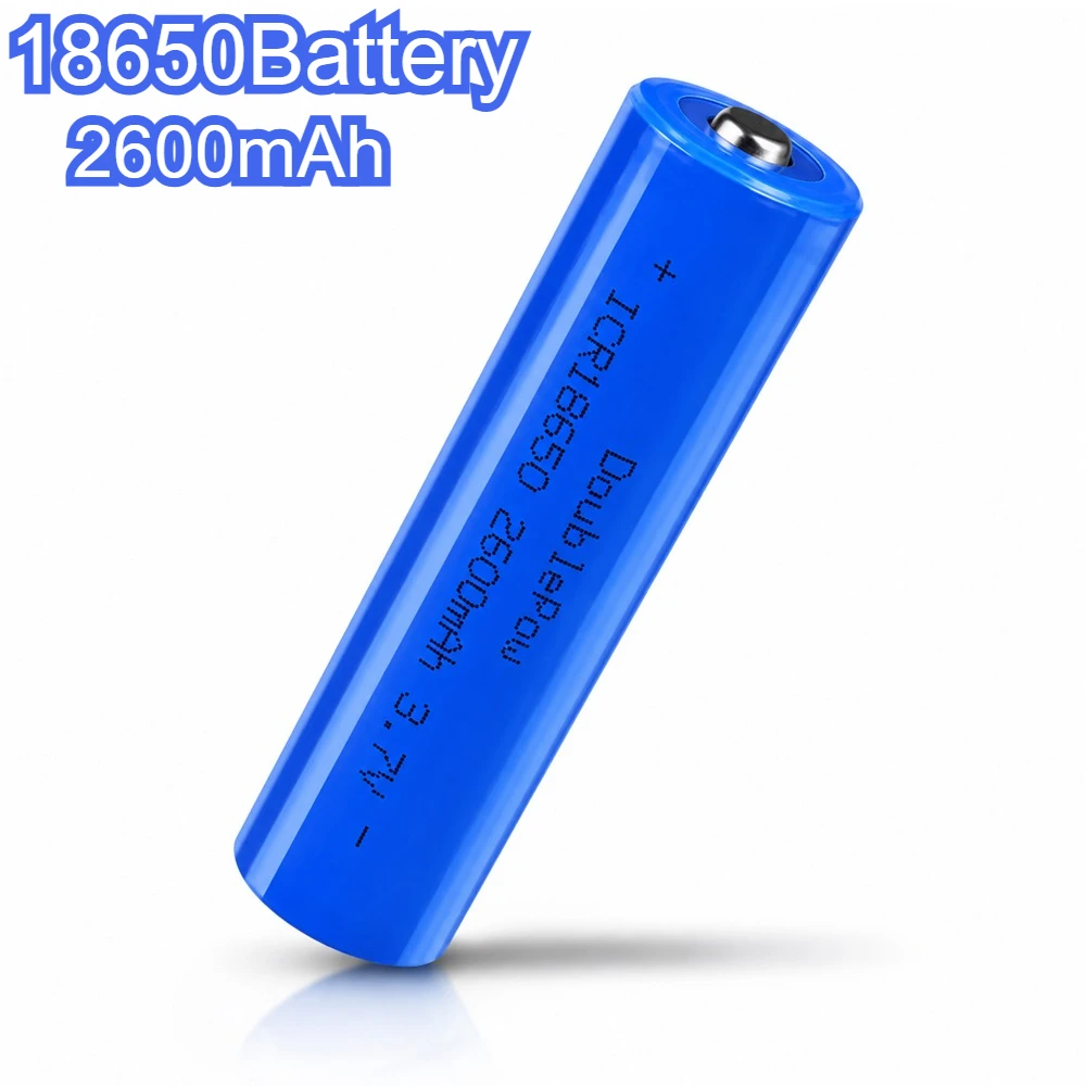 18650 Rechargeable Li-ion Battery 3.7V 2600mAh High Capacity Rechargeable Battery for Flashlight Fan Toys Speaker Sections 1-10