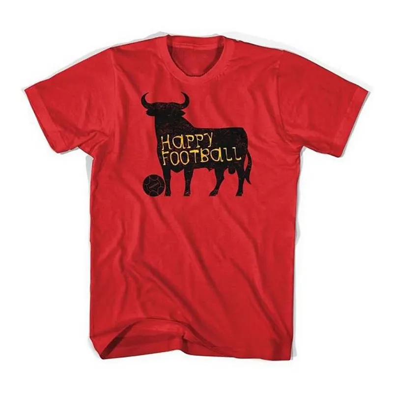 Camiseta de manga corta holgada con estampado de fútbol, toros españoles y cerveza, para hombre y mujer, ideal para el verano.