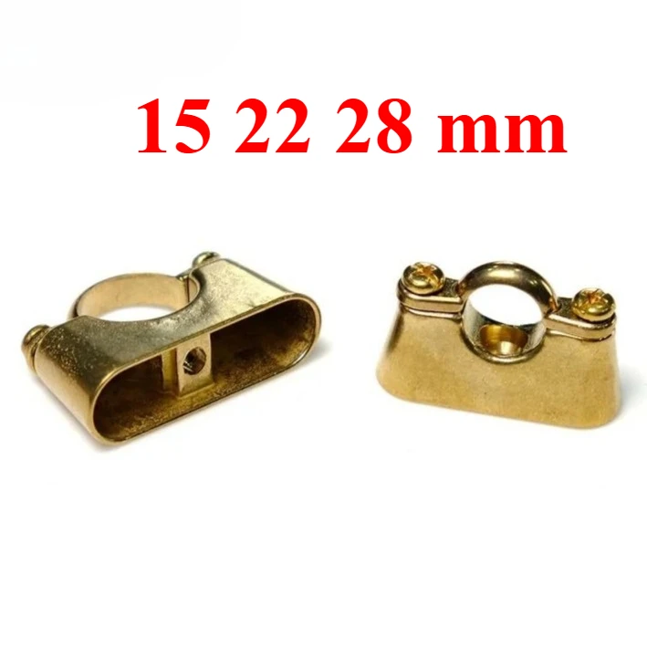 Use in 15mm 22mm 28mm Tube OD  Brass Pipe Clamp Bracket Support Hanger Fixed Plumbing Water with Base Home Garden