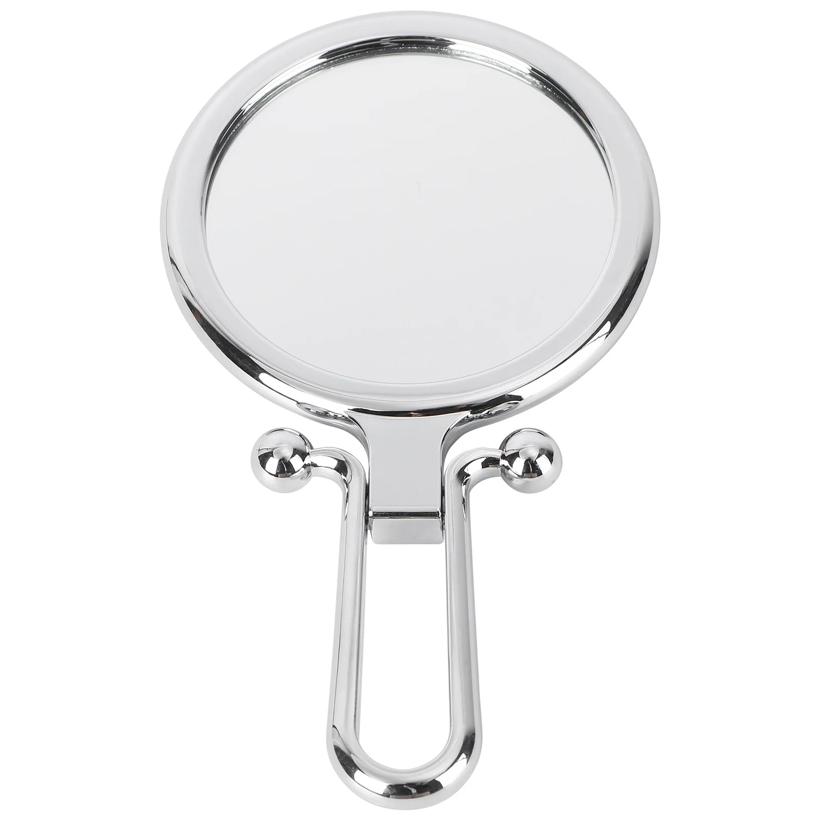 1Pcs Folding Round Portable Makeup Mirror Silver Small Lightweight Chic Compact Clear Mirror for Travel Home Salon Use