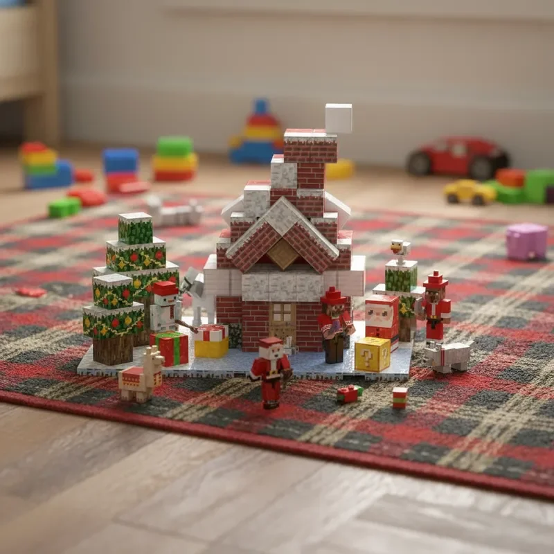 Kreative magnetische Bausteine, My Christmas Scene World mit Magnetset, DIY-Tischdekorationen, Weihnachts- und Geburtstagsgeschenke