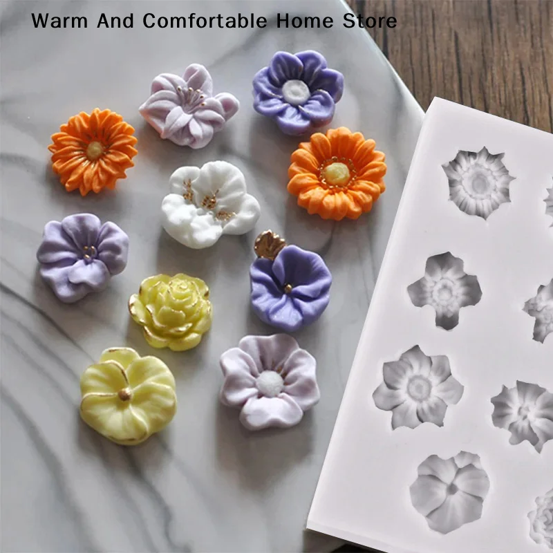 【SE】Rose Flower Series Silicone Mold Fondant Cake Chocolate Mold Cake Decoration Mold Flower Shape Handmade Soap Silicone Mold