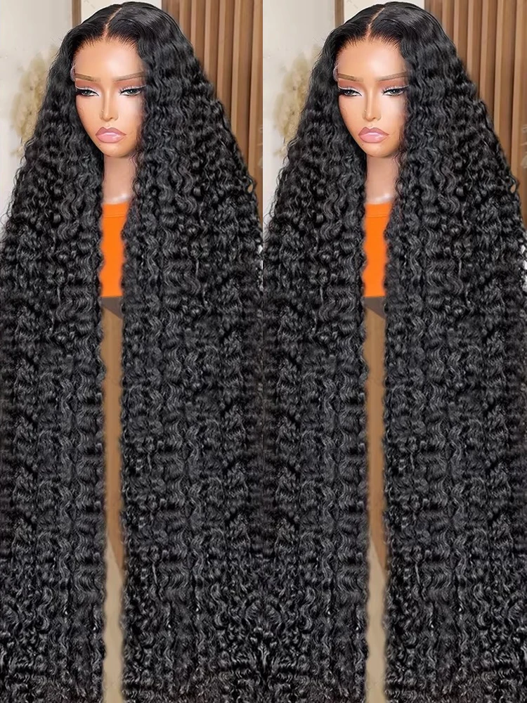 300% كثافة عالية 40 46 بوصة شعر مستعار مجعد HD شعر مستعار دانتيل 13x6 شعر بشري رطب ومموج موجة المياه الدانتيل الباروكات الأمامية للبيع قبل ماكس #1