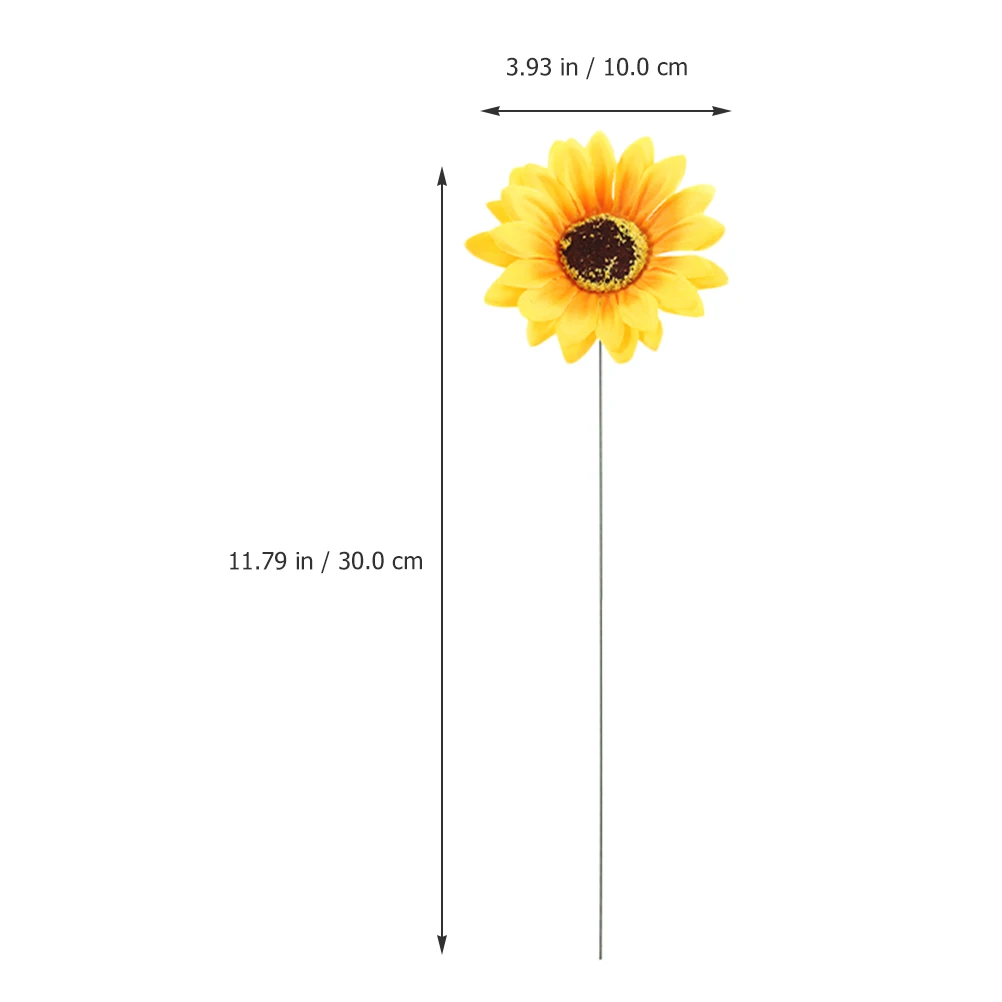 

10 Pcs Sunflowers Iron Receptacle Decorations Wall Hanging Crafts Garden Stakes