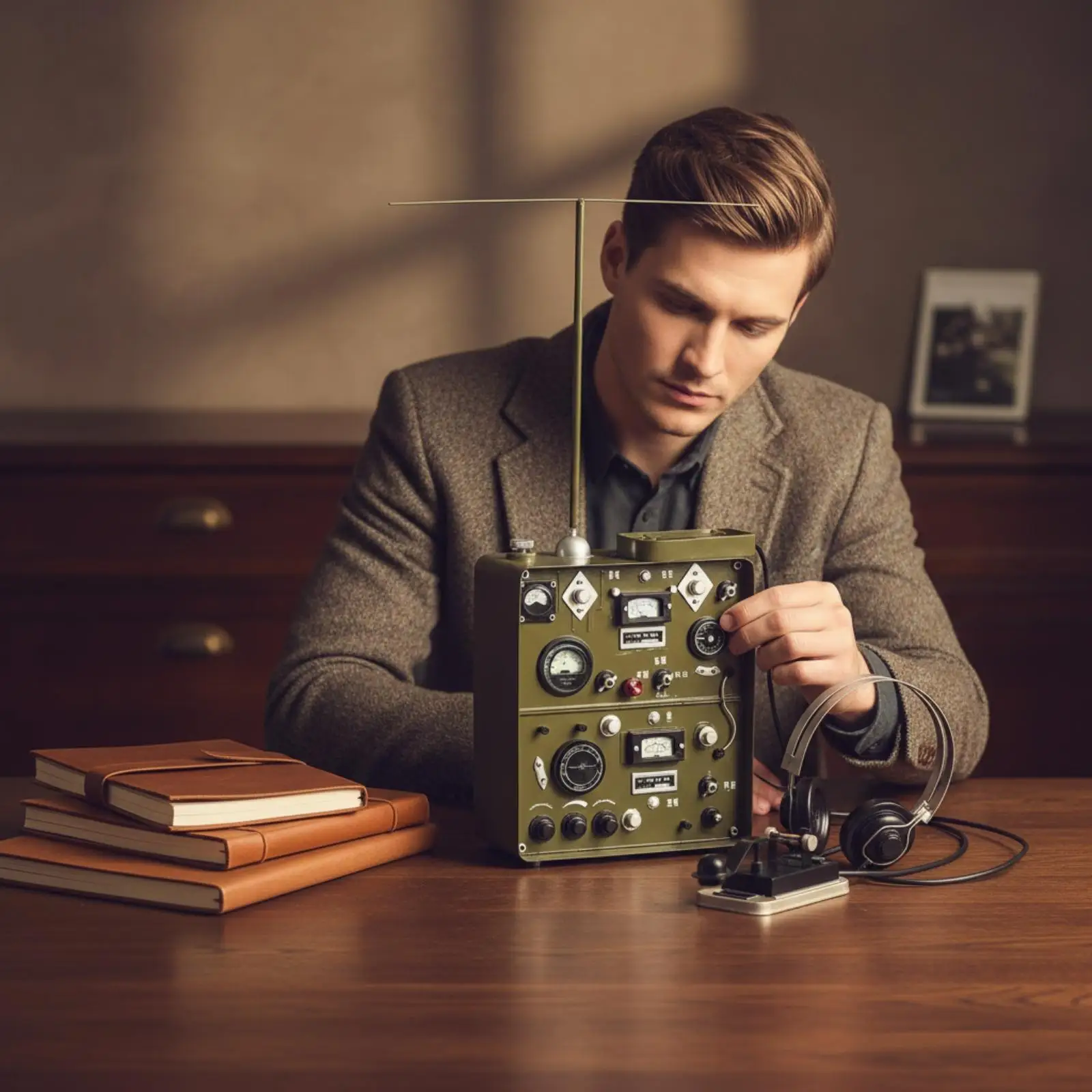Retro Radio Telegraph Machine Replica Iron Art Decor for Desk Tabletop Vintage Communication Gift