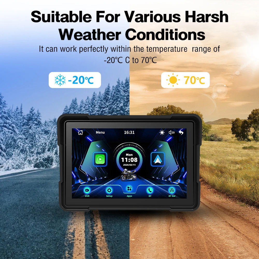 The 5-inch Motorcycle Navigation Display Supports Wireless Carplay And Wireless Android Auto Motorcycle Smart Navigator