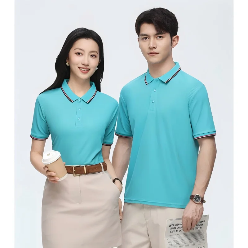 High-end business polo shirt custom digital printing loose and breathable large-sized short-sleeved quick-drying polo shirt cust