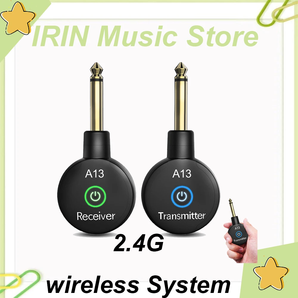 2.4G نظام الغيتار اللاسلكي قابلة للشحن الغيتار جهاز ريسيفر استقبال وإرسال وضع مزدوج التبديل التوصيل والتشغيل نظام الاقتران التلقائي #1