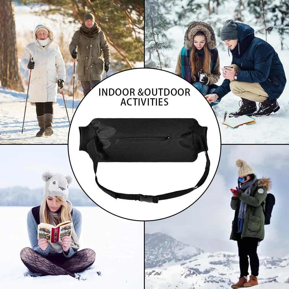 

Portable Football Hand Warmer Pouch Windproof Soft Hand Warming Pouch Unisex Adjustable Waist Strap Hand Muff