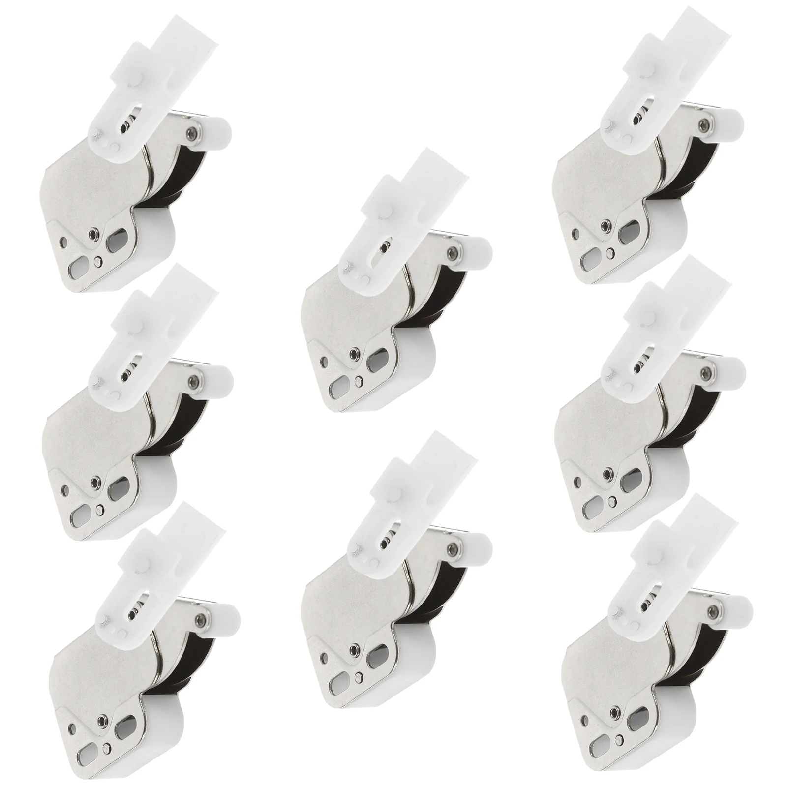 

8pcs Spring Door Lock Latch Silver Push to Open Hidden Cabinet Hardware Self Closing Adjustable Screw Holes Strong