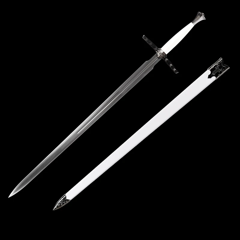 Movie Replica Sword Witcher 3:Sliver Sword Killer Blade,Long Sword, Stainless Steel, Plastic Scabbard, Room Decor