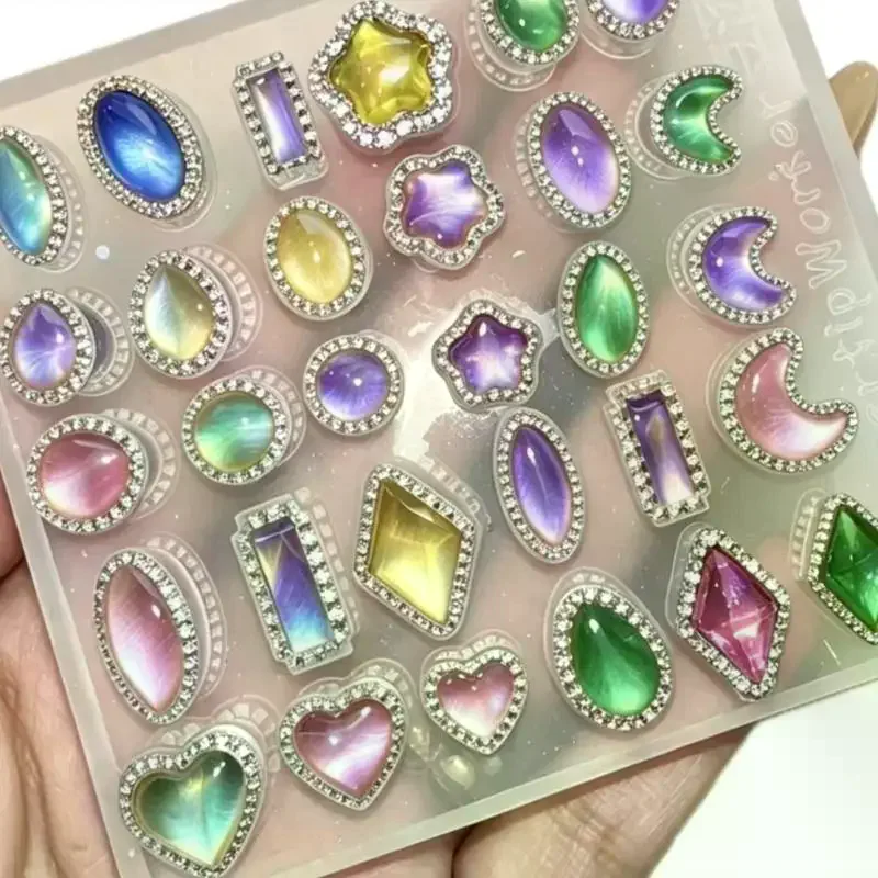 1Pcs Highly Versatile Practical Egg-shaped Gemstone Nail Art Mold DIY 3D Silicone Decoration Tools No Stick Fine Detail