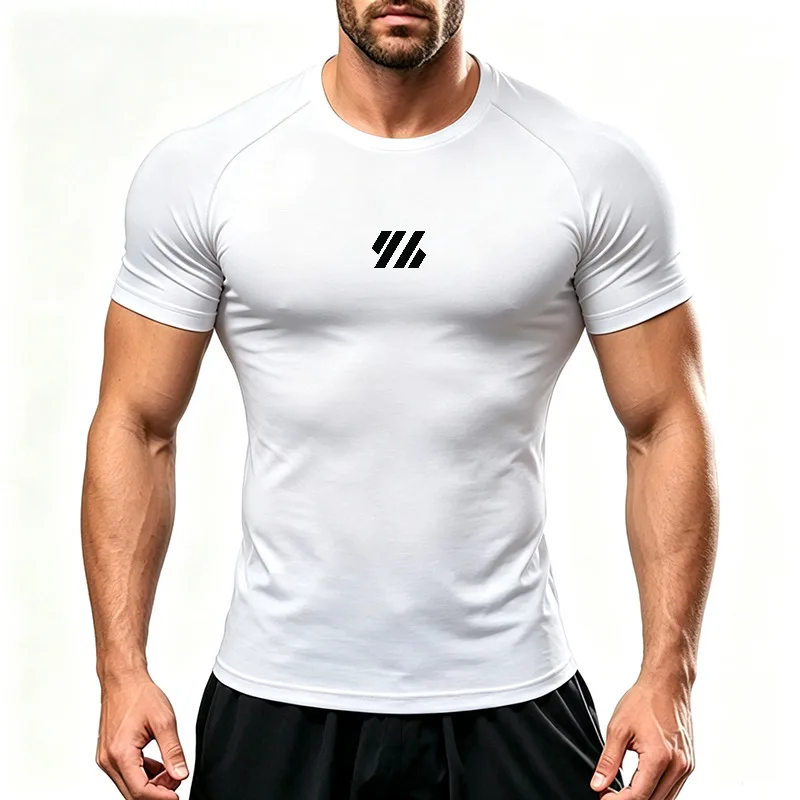 Men's Sleeve Short  Gym T-Shirt Quick Dry Breathable Moisture Wicking Running Shirt Slim Fit Athletic Workout Top