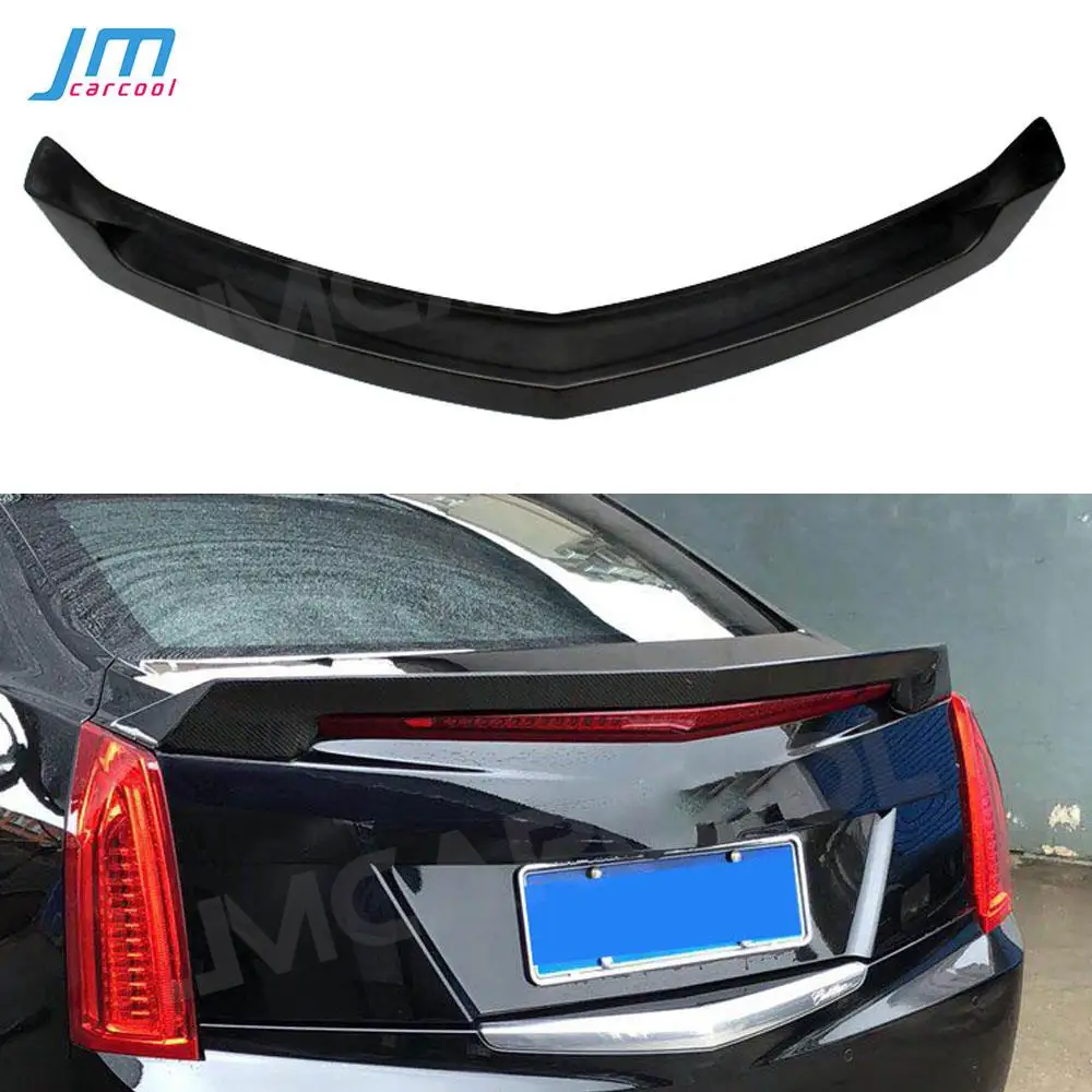 

JMCARCOOL Carbon Fiber Rear Boot Spoiler for Cadillac ATS Sedan 4 Door 2015 -2019 V Style FRP Rear Trunk Lid Trim Wings Spoiler