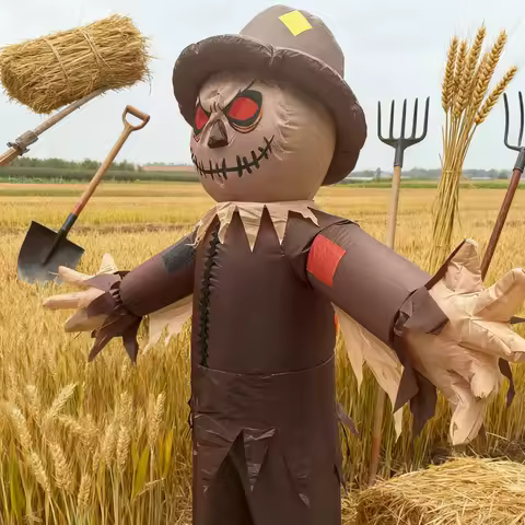 Adult inflatable costume Evil scarecrow Halloween dress up air blowing suit funny scarecrowadult Christmas party inflatable suit