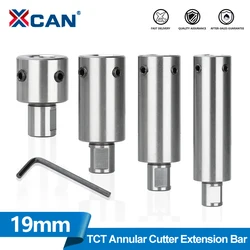 XCAN TCT Annular Cutter Extension Bar 19mm Weldon Shank Length 25mm 50mm 75mm 100mm Annular Cutter Arbor