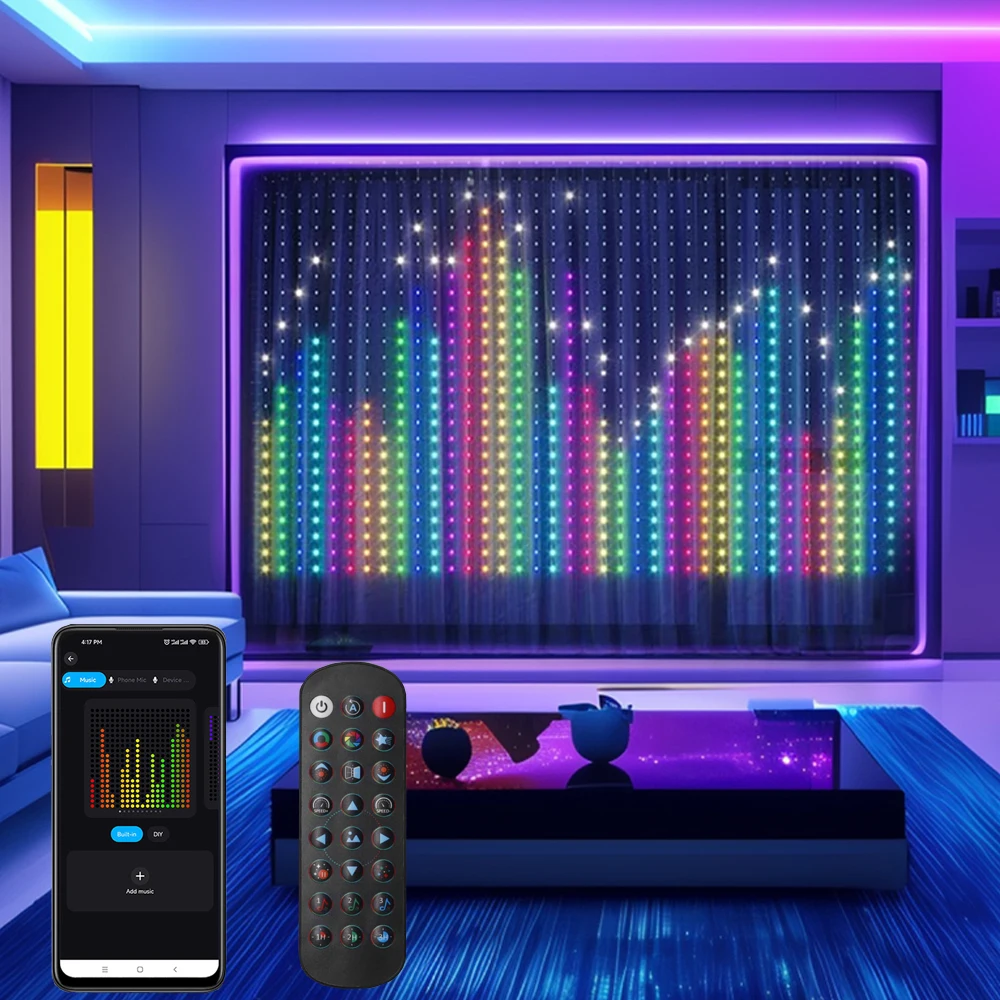 smart curtain led string light app remote controlled natal fairy light texto faca voce mesmo vem com padroes de animais 400 leds 01