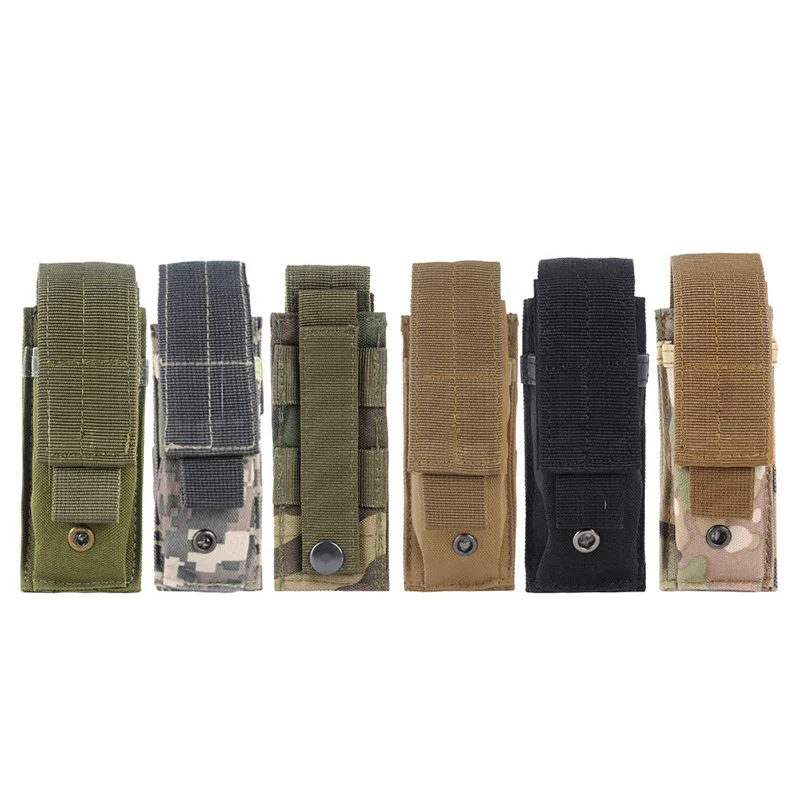 Tactical Molle Single Magazine Pouch 9mm Mag Holster fondina universale per pistola Mag per Glock 17 19 M9 P226 attrezzatura da caccia