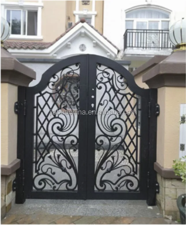 Customization Gates Modern Wrought Iron Main Gate Designs Auto Electric Steel Gate Design Front Door Safety Security Iron Villa