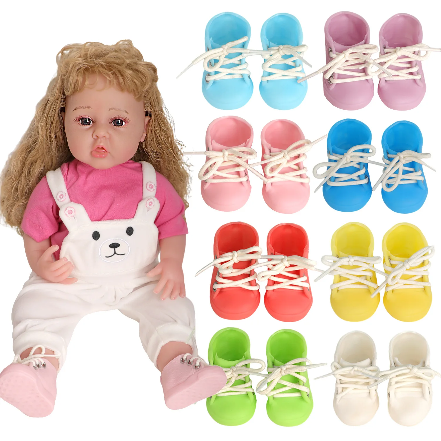 

18-inch doll fashion thick-soled laced shoes, boots, doll accessories