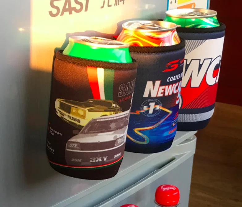 300pcs Custom Logo With Magnet Neoprene Stubby Holder Beer Can Picnic Cooler Bag For Cans During Birthday Party Wedding Gifts