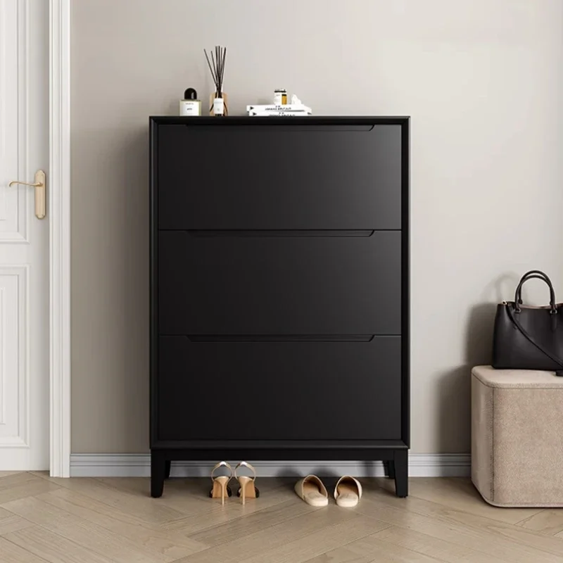 Zapatero de madera para recibidor, mueble de lujo con cubo basculante para entrada, zapatero de diseño que ahorra espacio, mueble de hotel estilo princesa.