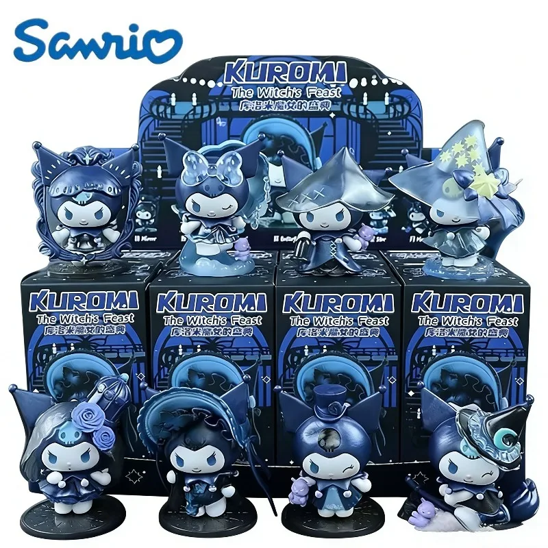 

Sanrio Kuromi Witch's Feast Series Blind Box Cute Anime Figure Mystery Toy Collectible Desktop Ornament Gift for Girls