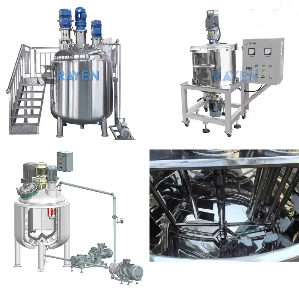 

Stainless Steel Electrical Heating Jacket tank Pressure Vessel Mixing Agitator Steam Reactor Glue with High Shear Mixer tank