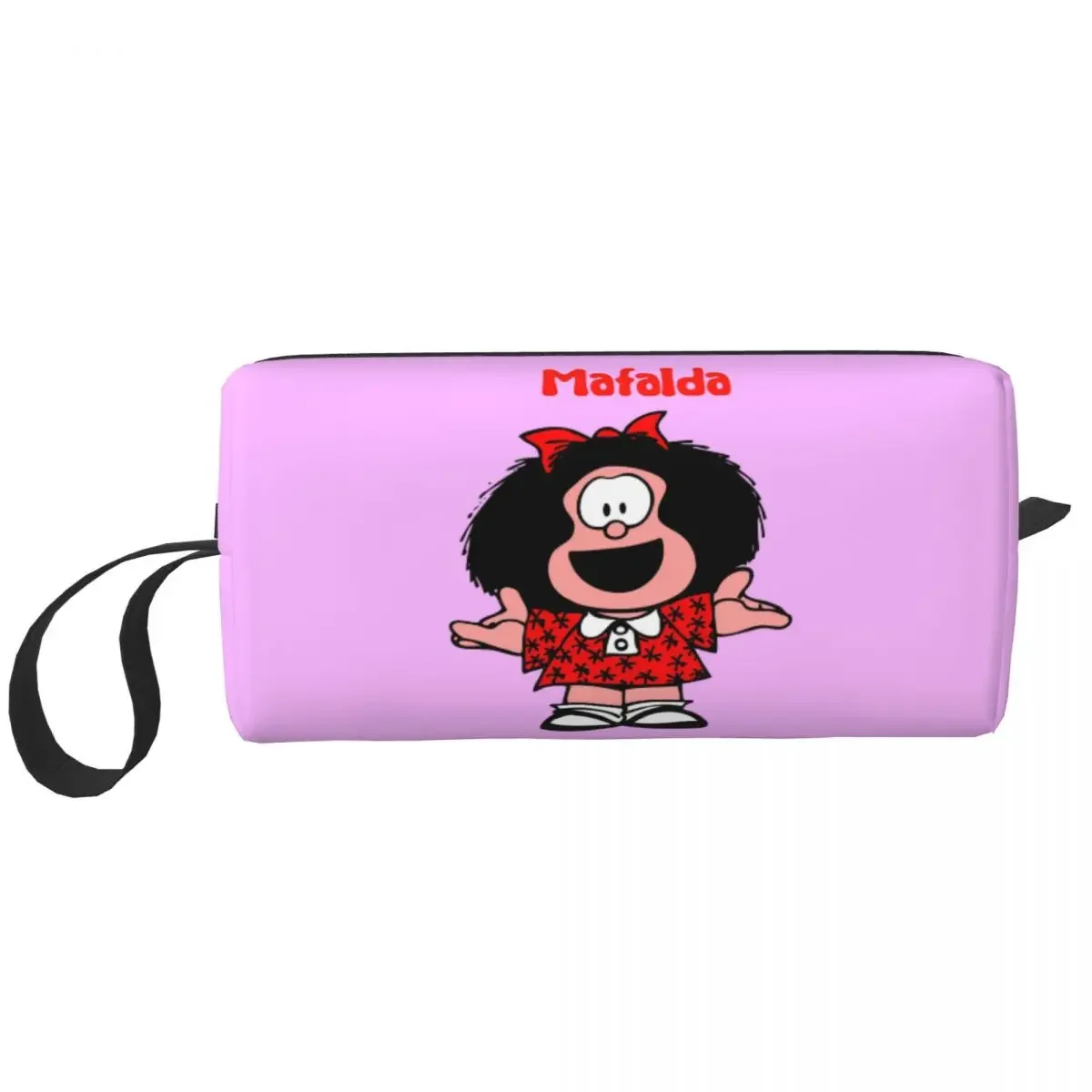 

Классическая косметичка Mafalda с комиксами, женский дорожный косметический органайзер, милые сумки для хранения туалетных принадлежностей с героями мультфильмов Quino