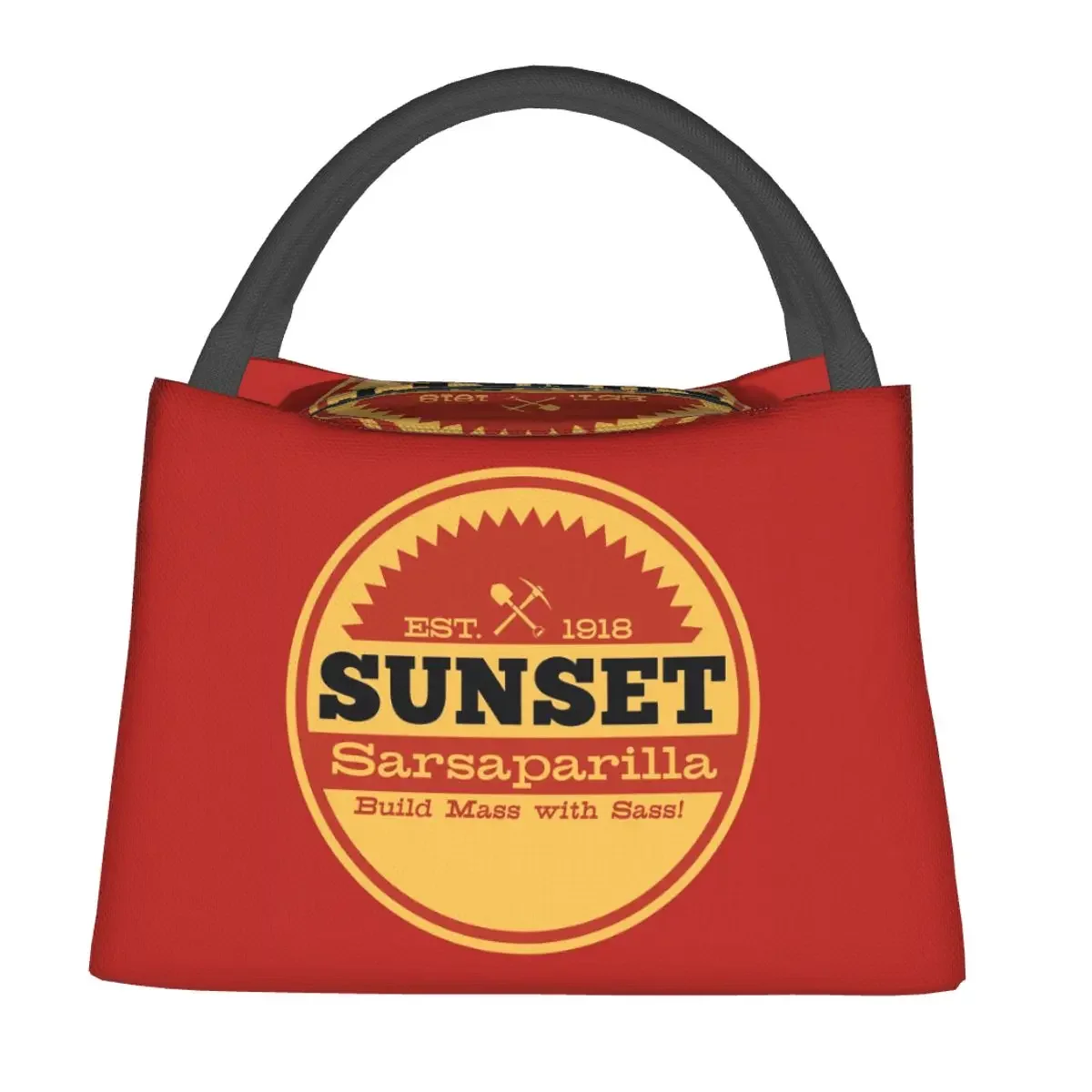 

Винтажные сумки для обеда с логотипом Sunset Sarsaparilla, коробка для бенто, многоразовая сумка-тоут для пикника, термосумка-холодильник для женщин, студенческого офиса