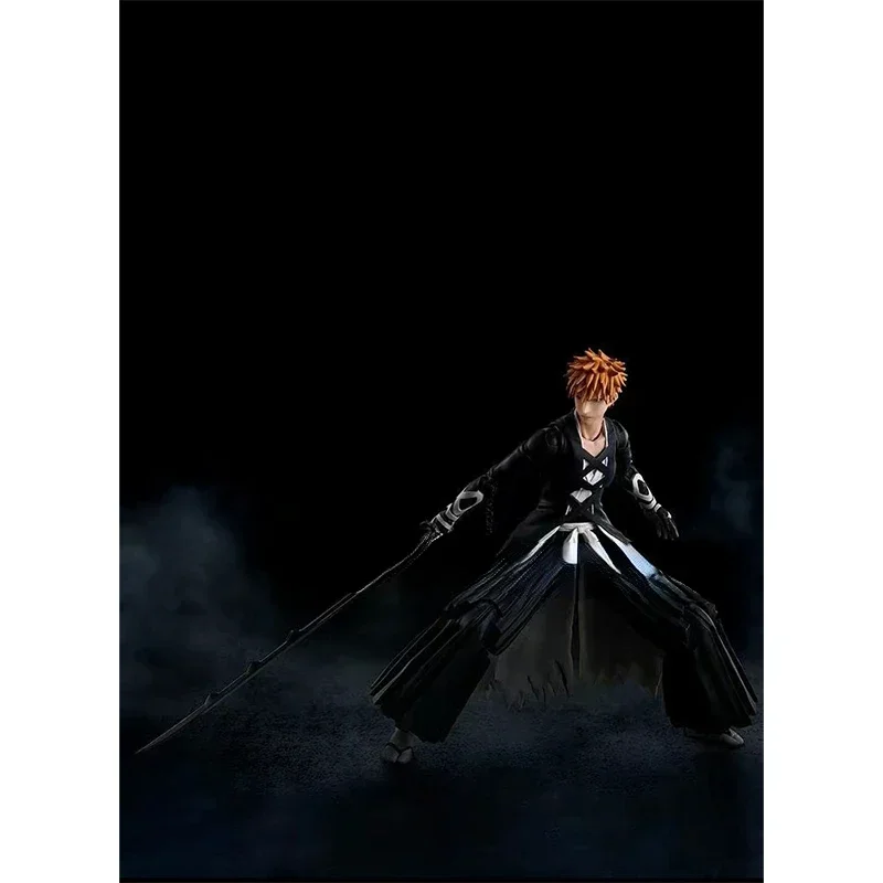 In Stock BANDAI Original S.H.Figuarts SHF Death God Kurosaki Ichigo Tensu Zangetsu Anime Action Figure Model Toy Collection Gift