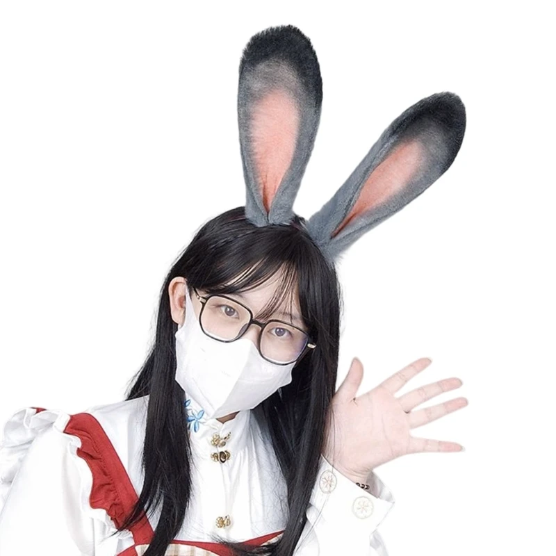 

Large Bunny Ears Live Broadcast Hair Hoop Woman Headband Makeup Hair Decors 066F