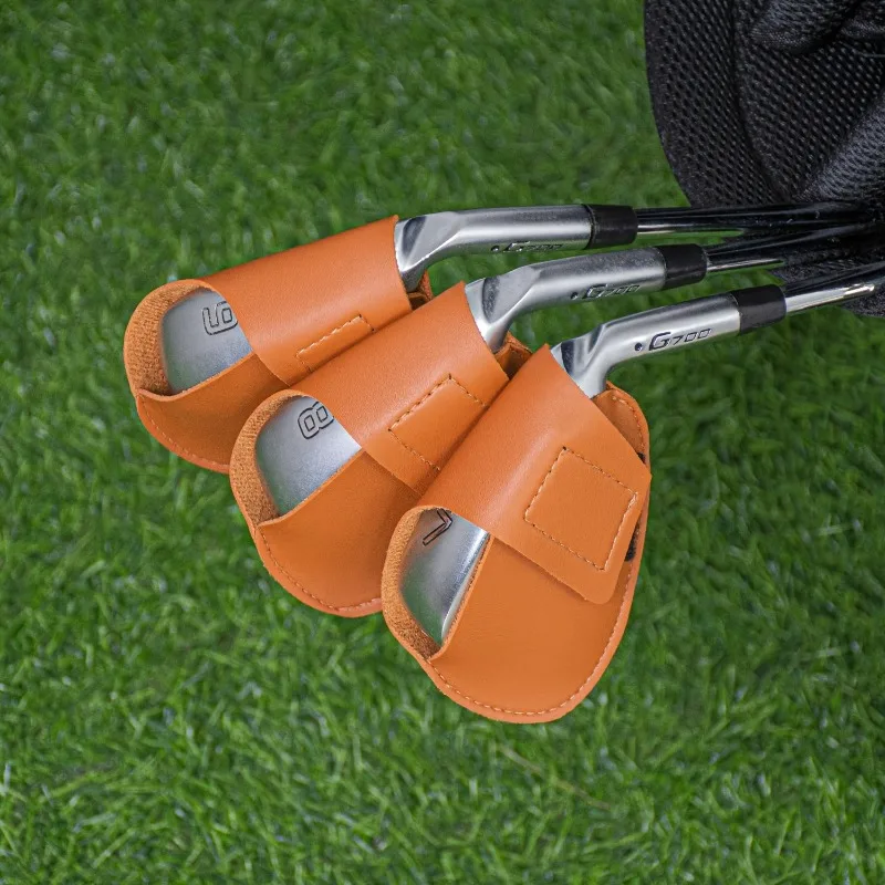 ที่พักศีรษะเหล็กกอล์ฟที่ทนทาน 10 ชิ้น |   ฝาครอบป้องกันสีน้ำตาลสำหรับไม้กอล์ฟและเวดจ์ อุปกรณ์เสริมสำหรับไม้กอล์ฟ ชุดพนักพิงศีรษะ