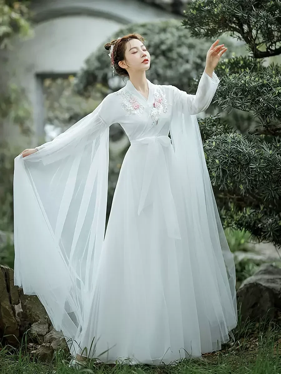 women hanfu white chinese style hanfu qi