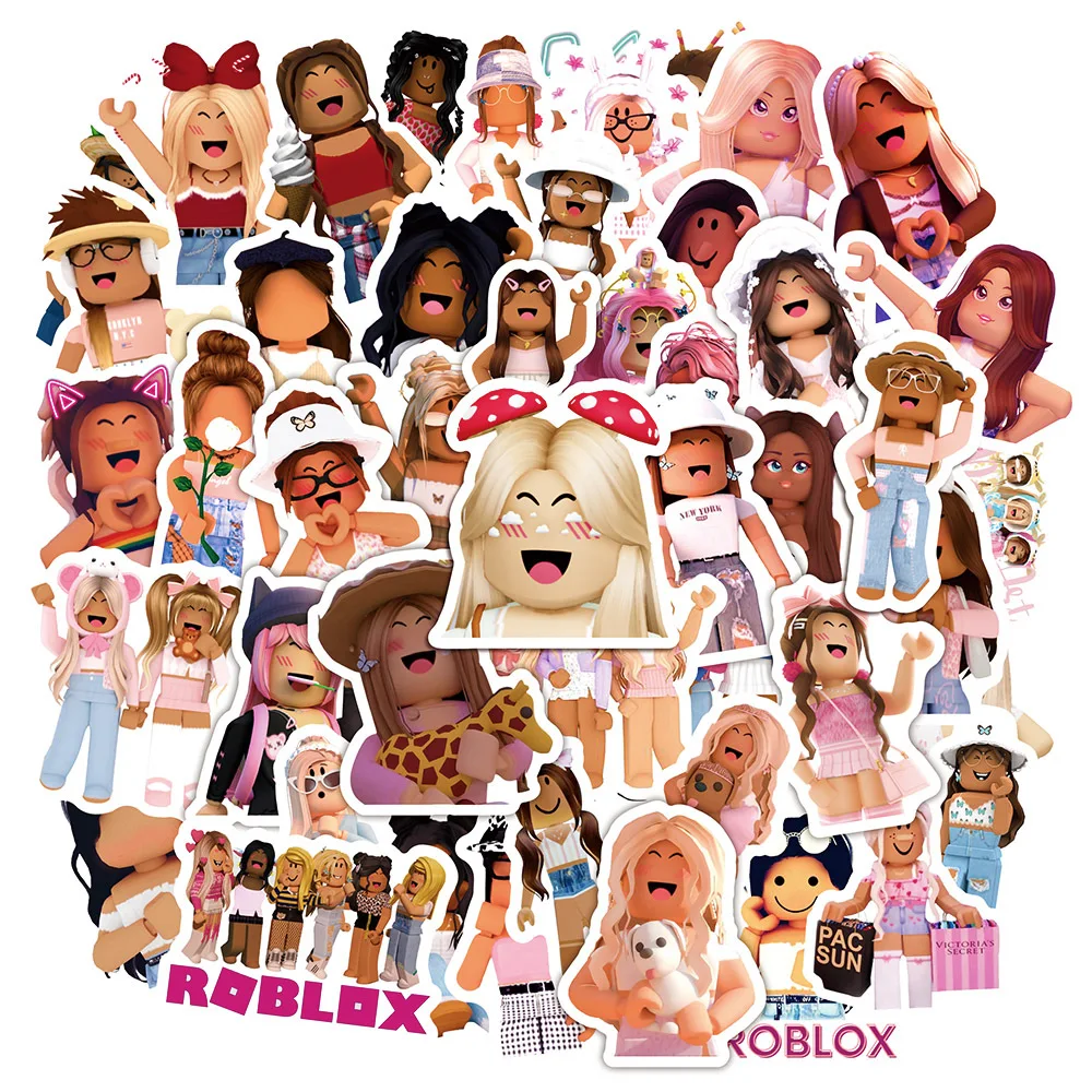 50 Sheets Game Roblox Girl Graffiti Sticker Water Cup Suitcase Notebook Skateboard Car Stickers Creativity Decorate Patch Gift