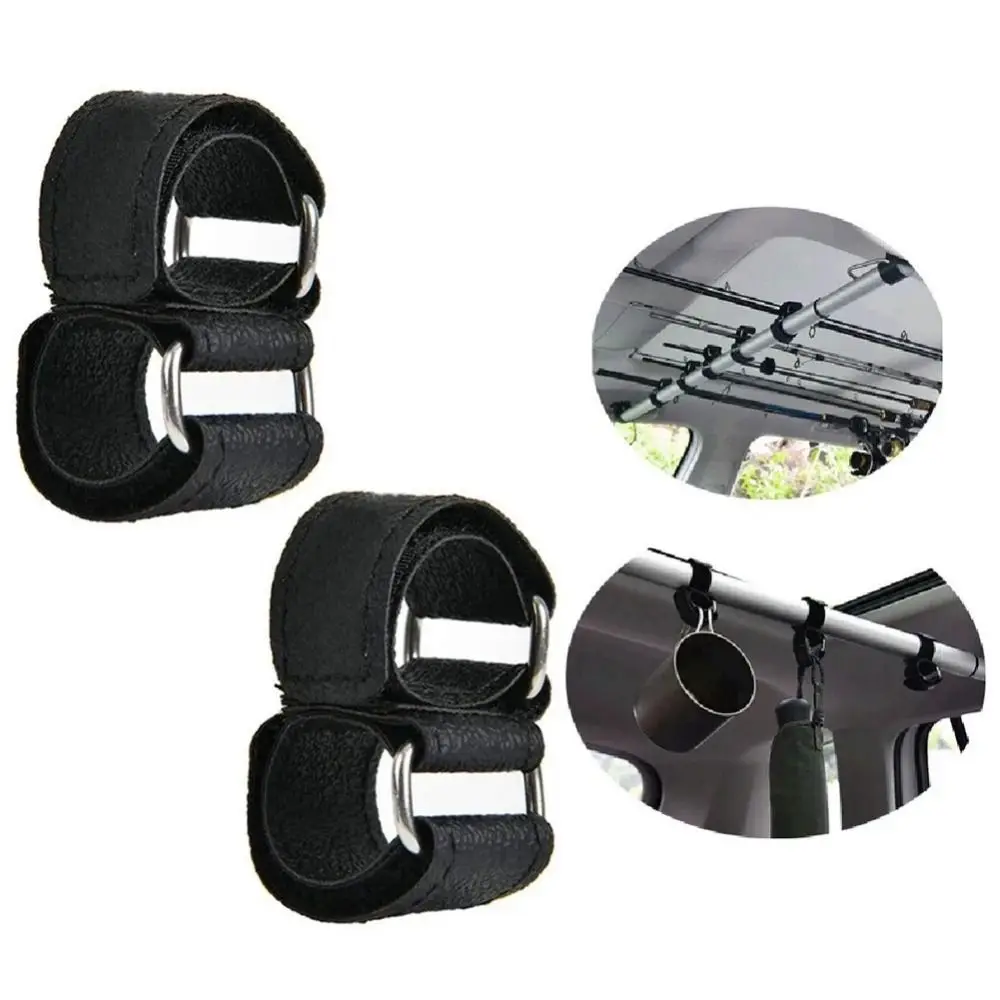 3pcs New Portable Car Rod Holder Black Rod Carrier Pole Strap Nylon Vehicle Bar Rods Rack For Truck SUV