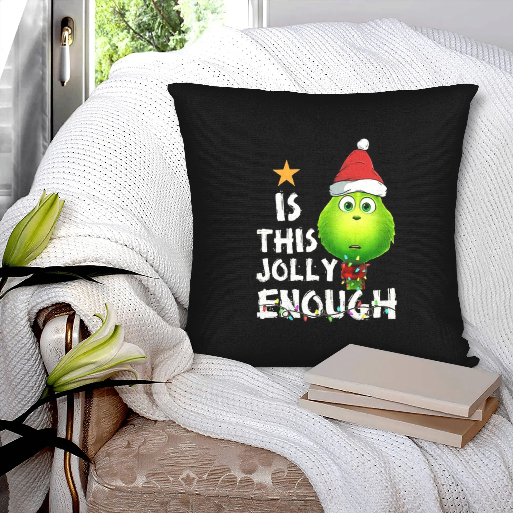 Fashion How Stole Christmas Cosplay Cushion Covers 40x40cm Velvet  Pillow for Sofa Square Pillowcase Decoration