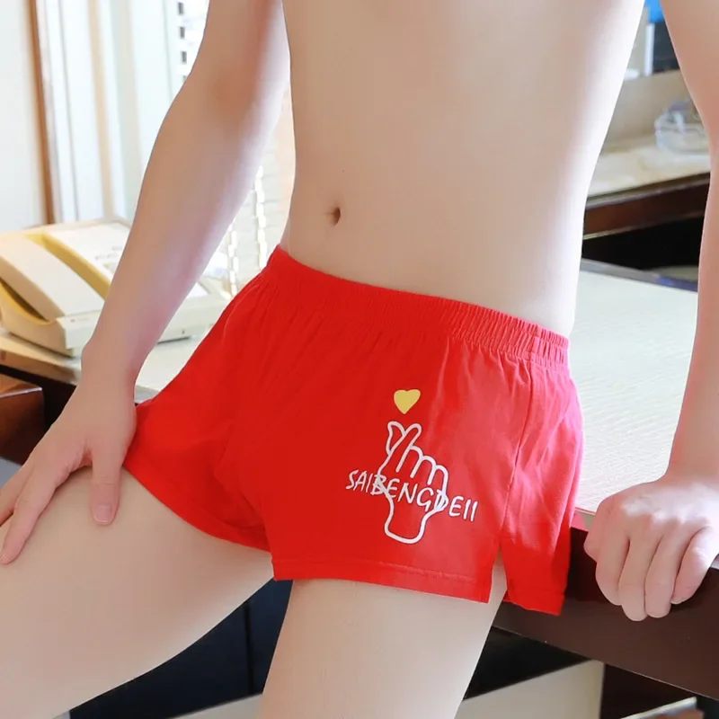 Cotton Men Arrow Pants Homewear Casual Fashion Printed Sleepwear Boxer Shorts Panties Male Breathable Soft Loose Underwear Cueca