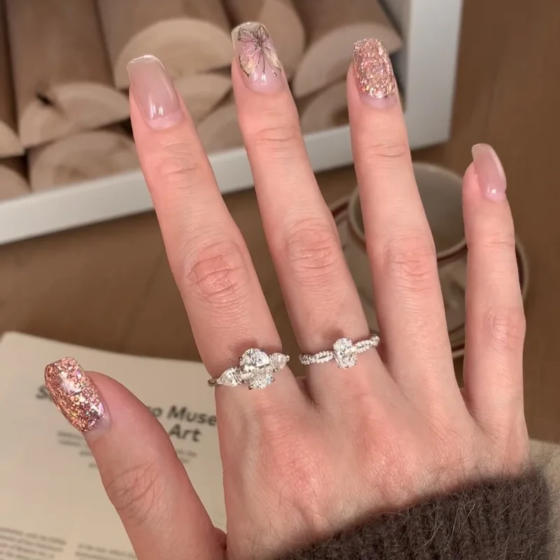 VENTFILLE 925 Sterling Silver Geometry  Ring For Women Ellipse Overlapping Versatile Marry Adjustable Jewelry Gift Dropshipping